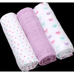 BABYONO Mušelínové 70 x 70 Fialové s hvězdičkami 3 ks – Sleviste.cz