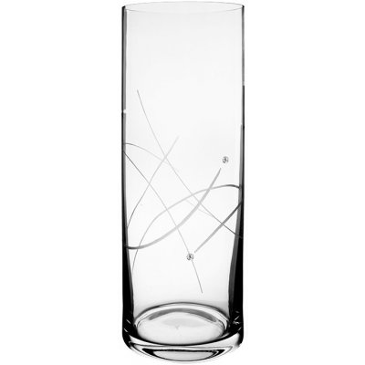 Bohemia Crystal Skleněná váza válec galaxie - 300 mm Swarovski, Preciosa – Zboží Dáma