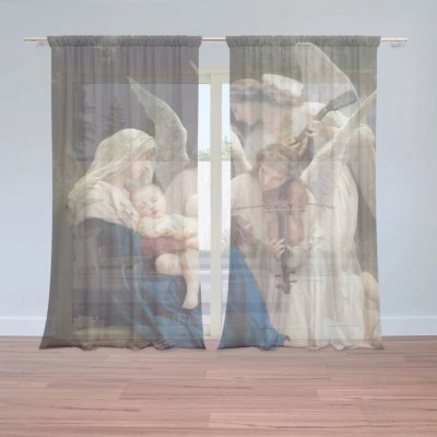 Sablio Záclony Panna s anděly - William-Adolphe Bouguereau: 2ks 150x250cm – Hledejceny.cz