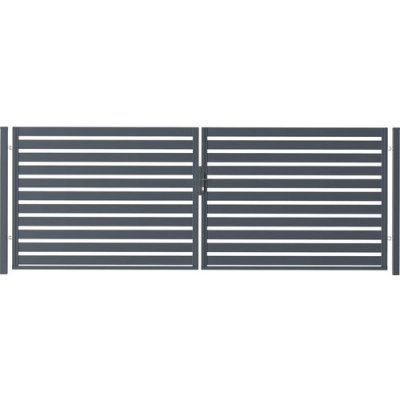 Brána POLARGOS Safir Element 400 x 150 cm dvoukřídlá stavebnicové provedení 7024 grafitová šedá – Hledejceny.cz