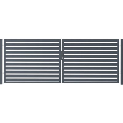Brána POLARGOS Safir Element 400 x 150 cm dvoukřídlá stavebnicové provedení 7024 grafitová šedá – Sleviste.cz