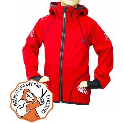 dětská letní softshellová bunda Fantom bez fleecu červená – Sleviste.cz