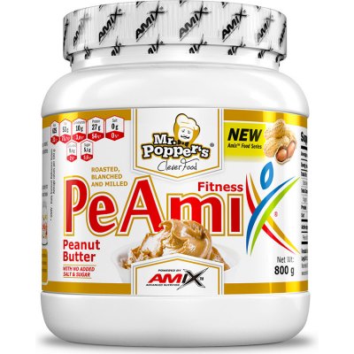 Amix Mr.Poppers PeAmix Fitness arašídové máslo jmené 800 g – Zboží Mobilmania