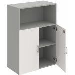 Hobis DZ 3 80 02 Skříň policová dvéřová 111 × 80 cm - Šedá , Bílá , USH hranatá – Zboží Mobilmania