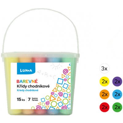 LUMA Křídy chodníkové barevné 15ks box – Zboží Dáma