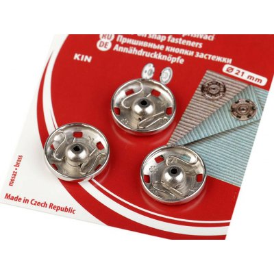 Kovové patentky / stiskací knoflíky Varianta: 12/21 mm 8 barva nikl, Balení: 1 karta – Zboží Dáma