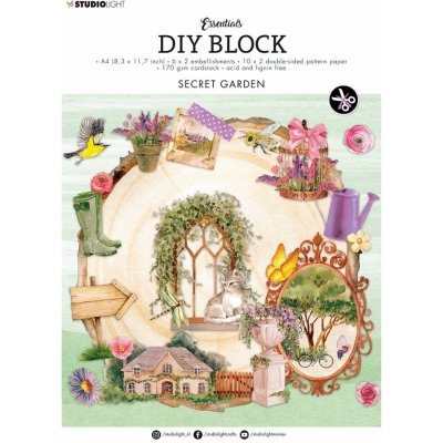 Studio Light DIY Blok s výseky Studio Light, A4 Secret Garden 32 listů