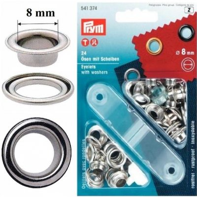 Průchodky PRYM kovové 8mm nikl s podložkou – Hledejceny.cz