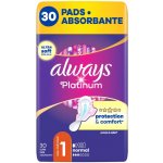 Always Platinum Normal Velikost 1 hygienické vložky s křidélky 30 ks – Zboží Mobilmania