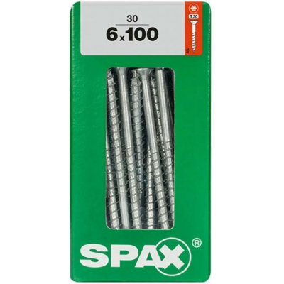 Spax Uni vrut zápust.hlava T-Star+ T30 4CUT část.závit Wirox 6 x 100 mm 30 ks – Hledejceny.cz
