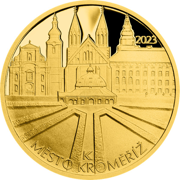 ČNB Zlatá mince 5000 Kč Město Kroměříž 2023 Proof 1/2 oz