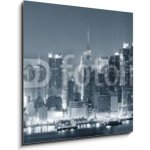 Skleněný obraz 1D - 50 x 50 cm - New York City Manhattan black and white New York City Manhattan černé a bílé – Sleviste.cz