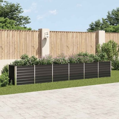 VidaXL Vyvýšený záhon pozinkovaná ocel 480 x 80 x 77 cm antracitový – Zboží Dáma