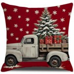 Textilomanie Vánoční TRUCKMAS červený 45 x 45 cm – Zboží Mobilmania
