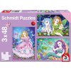 Puzzle SCHMIDT Princezna víla a mořská panna 3 x 48 dílků