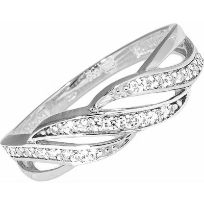 Gemmax Jewelry Zlatý prsten s pravými zirkony GLRWB 08451