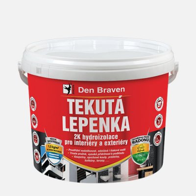 Den Braven Lepenka tekutá 2K hydroizolace pro interiéry a exteriéry 7 kg 274 – HobbyKompas.cz