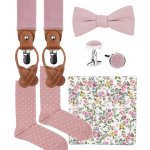 Bubibubi sada Blush Pink s motýlkem a kšandami růžová – Zboží Dáma