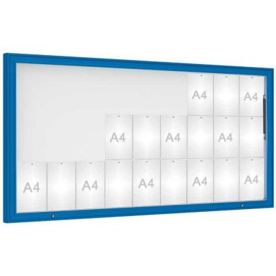 PROCITY Venkovní vitrína model 1000, 27 x A4, plexi, modrá | Zboží Auto