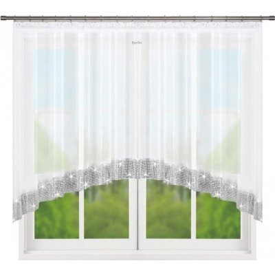 Fliying Hotová voálová záclona Helena bílá se zirkony 300x120 cm – Hledejceny.cz