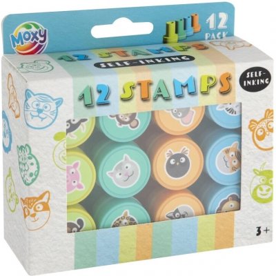 Grafix Sada 12 samonamáčitelných razítek se zvířátky – Zboží Dáma