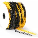 Plastový řetěz pro ohraničení žlutočerný 50 m žlutočerný, velikost oka 41 x 21 mm, ⌀ 6 mm - Kód: 13700 | Zboží Auto