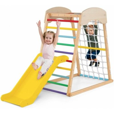 Costway Montessori interiérové hřiště se skluzavkou - vícebarevné – Zboží Dáma
