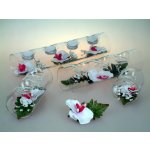 DT GLASS Skleněný trubicový svícen na čajovou svíčku - Orchidej na dvě svíčky – Zboží Dáma