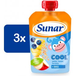 Sunar Cool borůvka banán ovesné vločky 12m+ 3 x 110 g