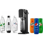 SodaStream Art Black + láhve FUSE 3 x 1l + Sirup Pepsi 440 ml + Sirup Mirinda 440 ml + Sirup 7UP 440 ml – Hledejceny.cz