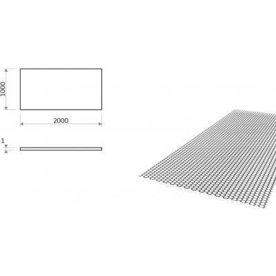 Nerezový plech děrovaný RV 5-8 - 1x2 m, tloušťka 1 mm – Zboží Mobilmania