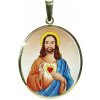 Přívěsky Aljančič Nejsvětější Srdce Krista největší medailonek modrý 399H