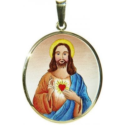 Aljančič Nejsvětější Srdce Krista největší medailonek modrý 399H