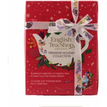 English Tea Shop Červená Vánoční kolekce čajů 12 pyramidek