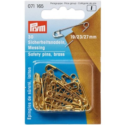 PRYM Zavírací špendlíky, 19/23/27 mm, zlaté barvy, 30 ks – Zboží Mobilmania