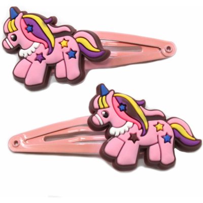 Sponky s koníkem, 2 ks Barva: světle růžová – Hledejceny.cz