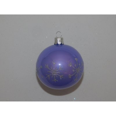 ONREX Vánoční ozdoba skleněná koule fialová vločky pr. 7 cm – Hledejceny.cz