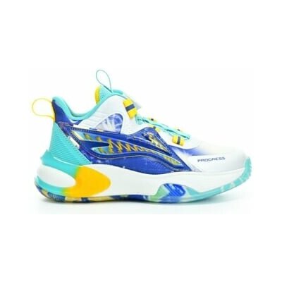 Progress Junior Basketball dětské sportovní boty s kolečkem SLL lehké a prodyšné bílá/modrá/petrol – Zboží Dáma