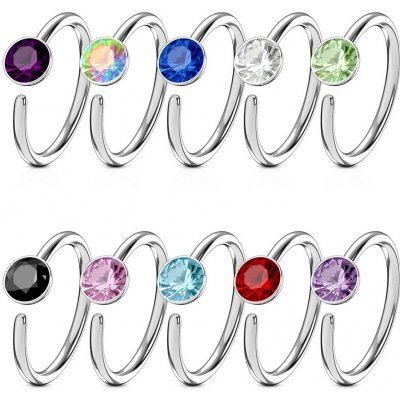 Šperky4U piercing do nosu ucha kruh se zirkonem N0024-C – Zboží Dáma