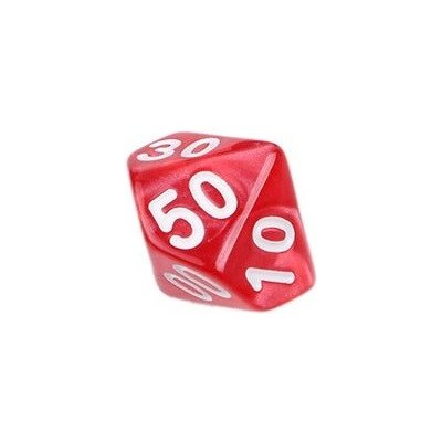 TLAMA games Hrací kostka d% perleťová Barva: červená – Zboží Živě