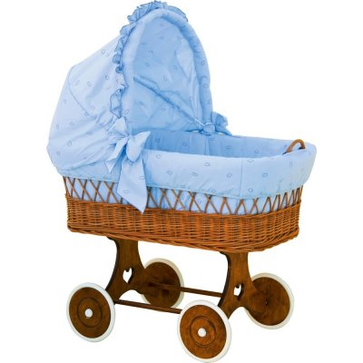 Scarlett Proutěný košík na miminko s boudičkou Scarlett Méďa - modrá