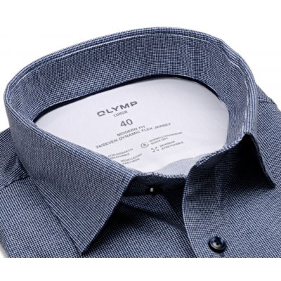 Olymp Modern Fit 24/Seven luxusní elastická košile s drobným vzorem tmavomodrá – Zboží Dáma