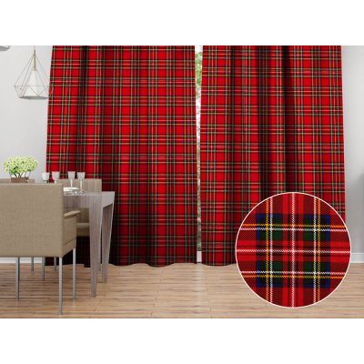Biante bavlna závěs Sandra SA-799 Červené vánoční káro 130x190 cm – Hledejceny.cz