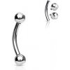 Piercing Šperky4U piercing banánek vnitřní závit zirkon titan TIT1011-16114