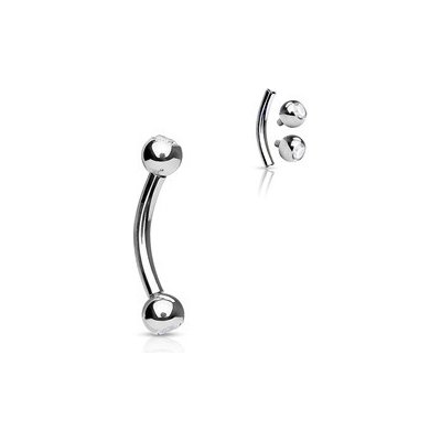 Šperky4U piercing banánek vnitřní závit zirkon titan TIT1011-12063 – Zboží Mobilmania