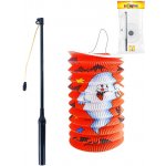 Lampion Halloween duch oválný 15cm set s hůlkou na baterie na svíčku Světlo – Hledejceny.cz