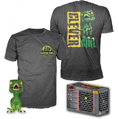 Funko Jurassic Park POP! POP a tričko clever raptor exclusive Šedá – Zboží Mobilmania
