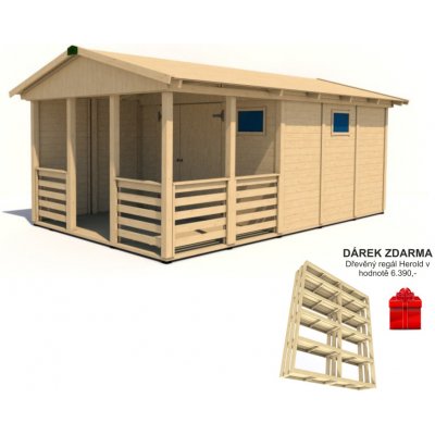 Herold A3355 C X Plus s boční stěnou (9,6 + 6,3 m2) 327x539 cm tl. 19 mm – Zboží Dáma