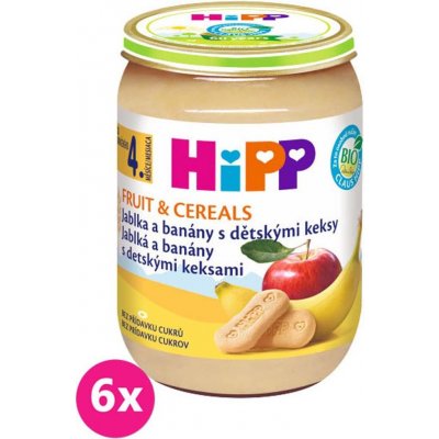 Hipp Bio Jablka a banány s dětskými keksy 6 x 190 g – Zboží Mobilmania