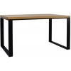 Jídelní stůl Drewmax jídelní stůl ST373 S 180 šířka desky 4 cm masivní dub tmavý dub černá matná